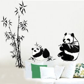 Panda and Bamboo Wall Sticker